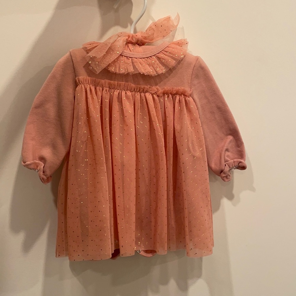 Elegant baby 3-6month dress with matching hanger